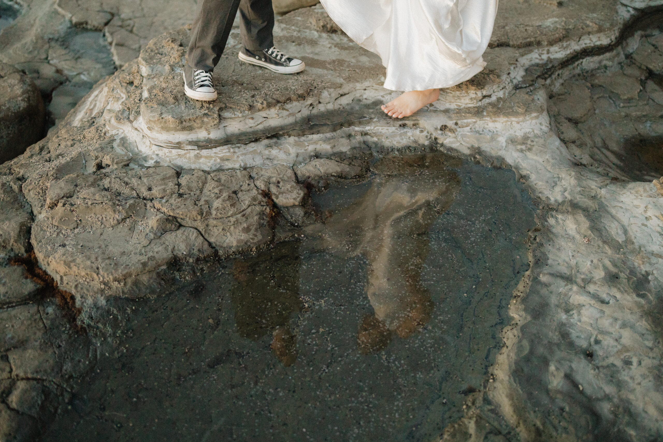 Couples reflection in a tide pool