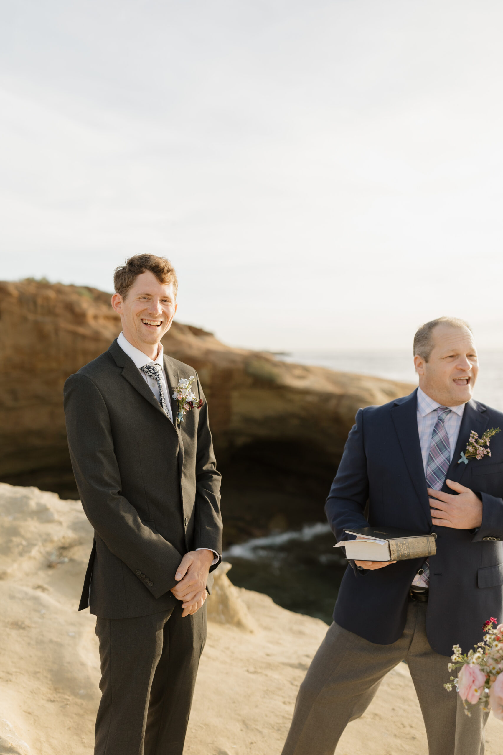 Groom laughing