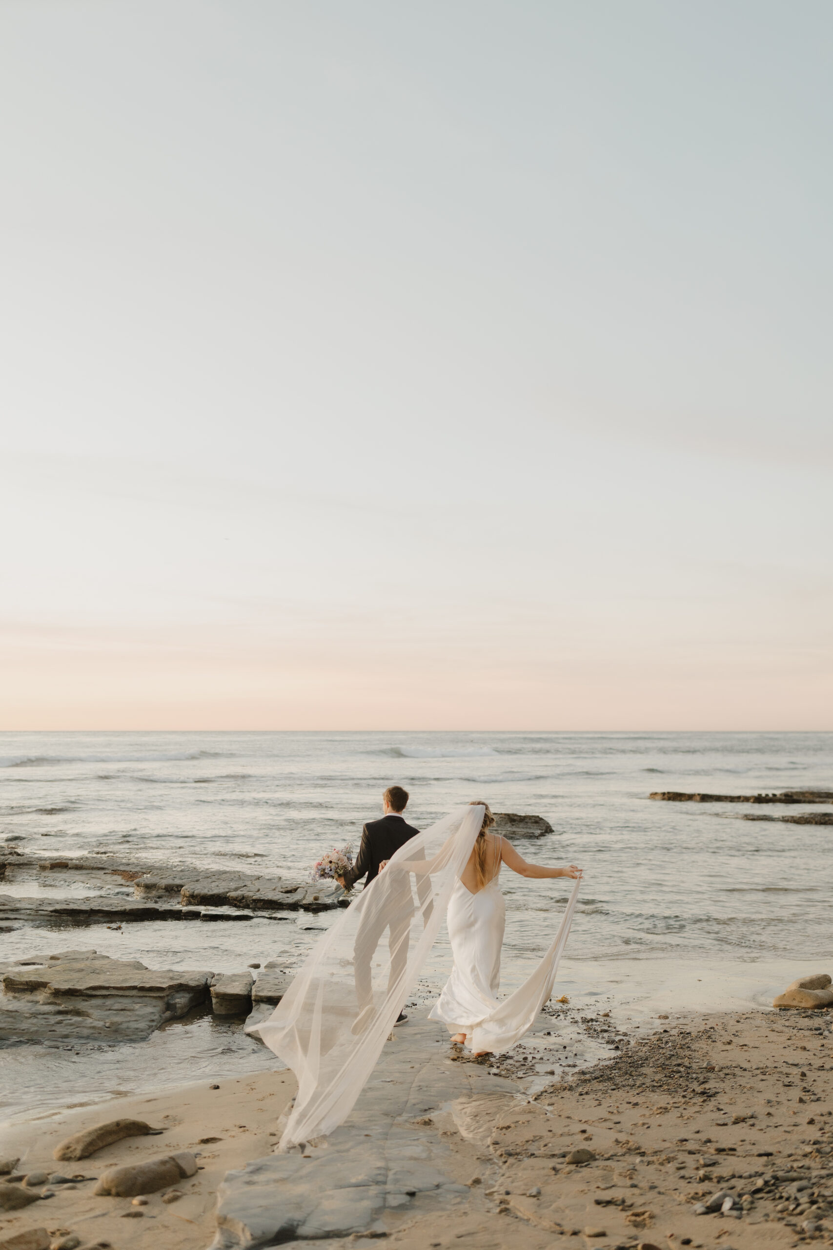 Walking out towards the ocean