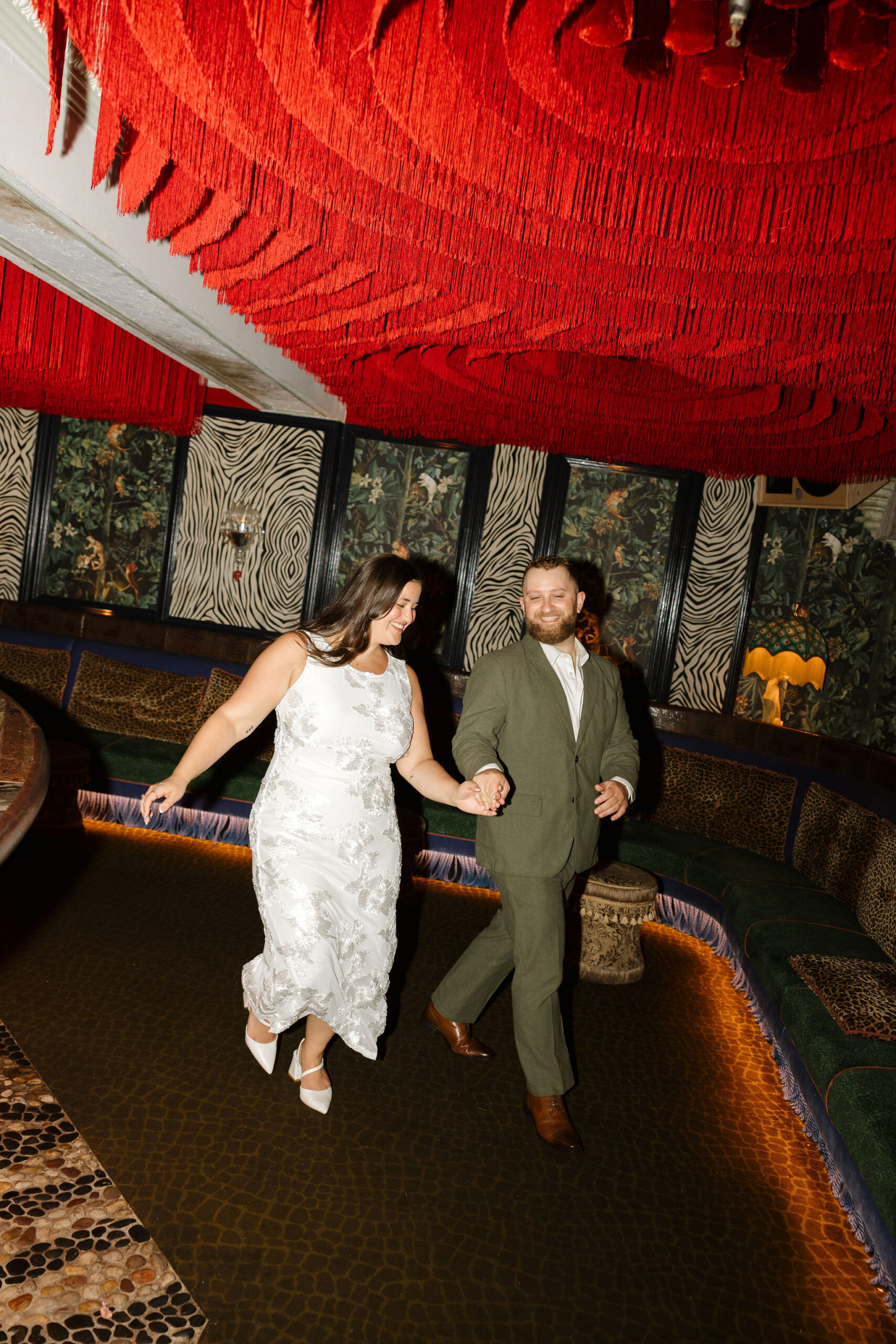 Couples engagement photo in The Lafayette Hotel
